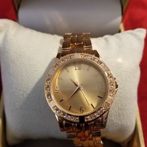 NWB Women's Charter Club Rose Gold-Tone Round Face